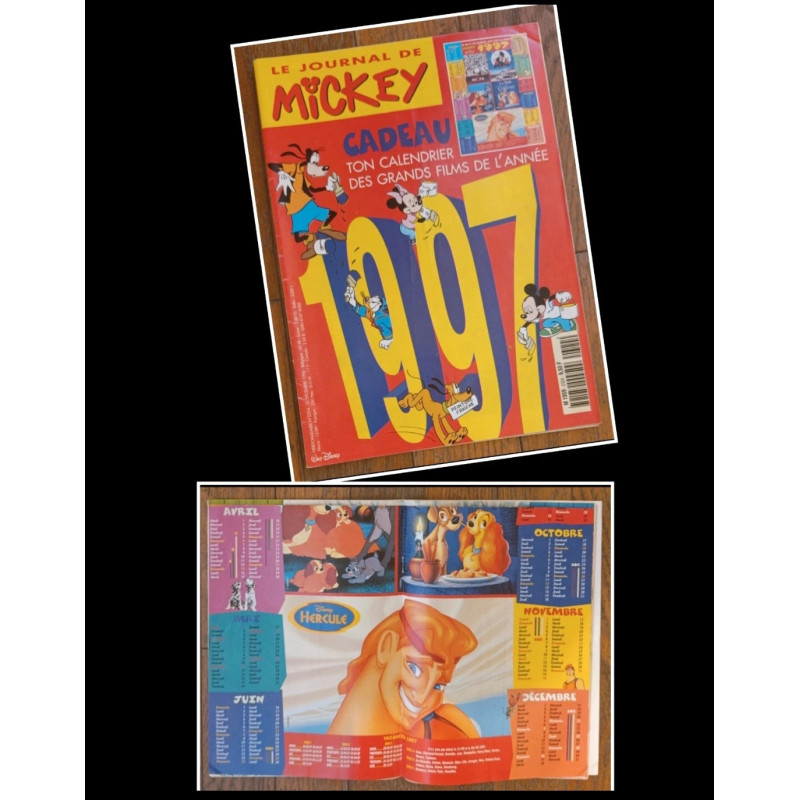 Journal de Mickey N°2324 avec cadeau calendrier films 1997 vintage