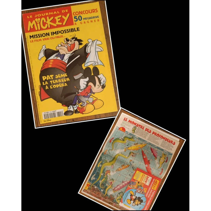Journal de Mickey N°2315 avec 4 fiches jeux + poster jeu 1996 vintage