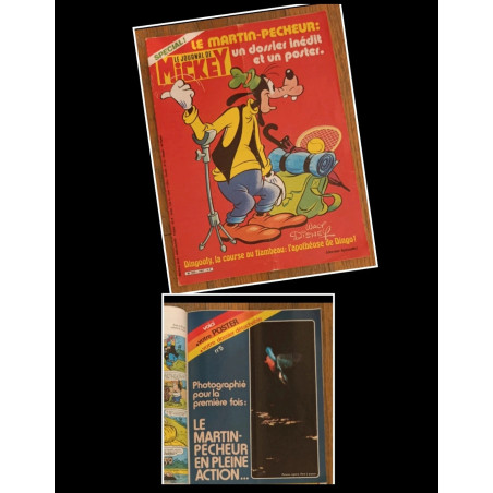 Journal de Mickey N°1467 avec Poster Martin-pêcheur 1980 vintage