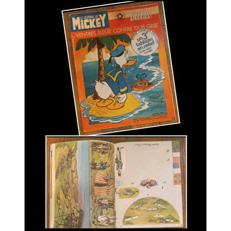 Journal de Mickey N°1258 Happy birthday america avec cadeau tableau 1976 vintage