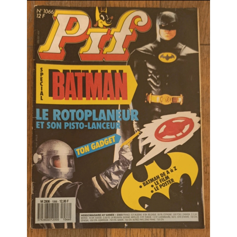 Pif gadget N°1066 spécial Batman avec grand Poster  Batman 1989 vintage