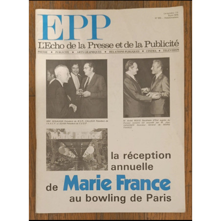 Rare magazine EPP 1975 L'écho de la presse et de la publicité N°955 vintage