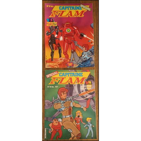 Lot de 2 anciens livres Capitaine Flam N° spécial 5 bis et 10 bis 1981 vintage