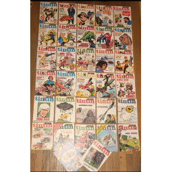 Lot de 32 anciens magazines Nouveau Tintin Années 70 vintage