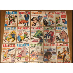Lot de 32 anciens magazines Nouveau Tintin Années 70 vintage
