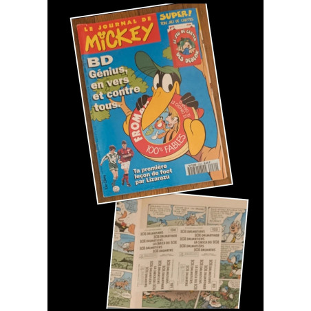 Journal de Mickey N°2234 avec cadeau 8 vignettes Panini Les 101 dalmatiens 1995 vintage