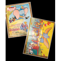 Journal de Mickey N°1446 avec cadeau Poster géant Dumbo 1980 vintage