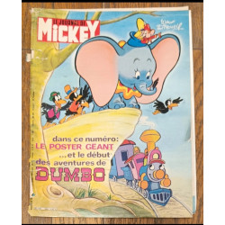 Journal de Mickey N°1446 avec cadeau Poster géant Dumbo 1980 vintage