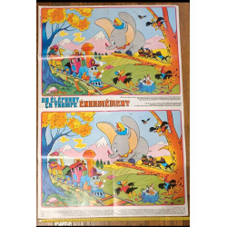 Journal de Mickey N°1446 avec cadeau Poster géant Dumbo 1980 vintage