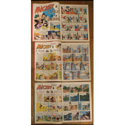 Lot de 3 anciens Journaux de Mickey spécial Préhistoire 1977 N°1287, 1288 et 1289 vintage