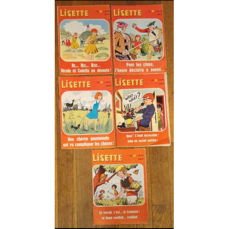 Lot de 5 "Lisette" 1966 N°29/30/31/32/33 vintage