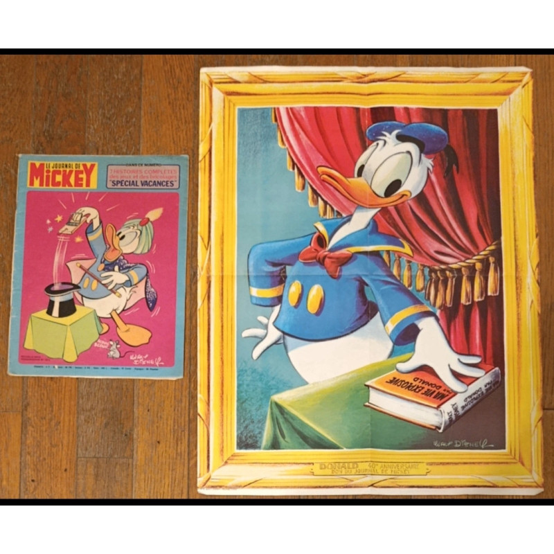 Journal de Mickey N°1313 1977 + Poster Donaldissimo vintage
