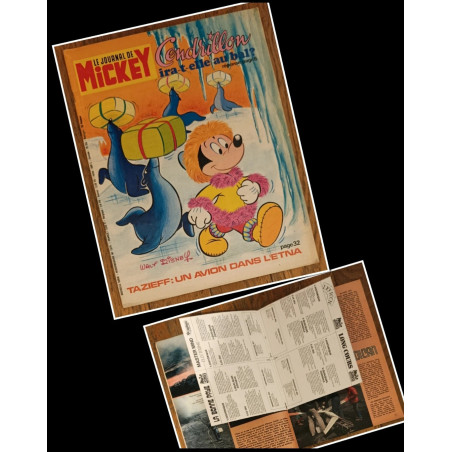 Journal de Mickey N°1379 avec cadeau 4 Fiches jeux de société 1978 vintage