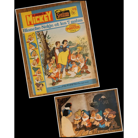 Journal de Mickey N°1119 avec Poster Blanche neige 1973 vintage