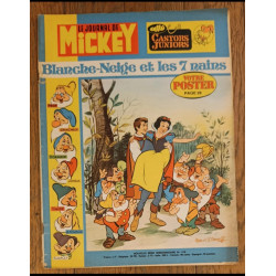 Journal de Mickey N°1119 avec Poster Blanche neige 1973 vintage