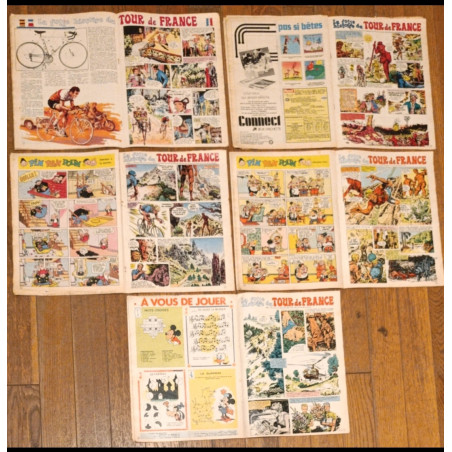 Rare Lot de 5 Journaux de Mickey série complète bd Tour de France 1973 vintage