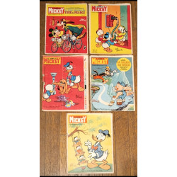 Rare Lot de 5 Journaux de Mickey série complète bd Tour de France 1973 vintage