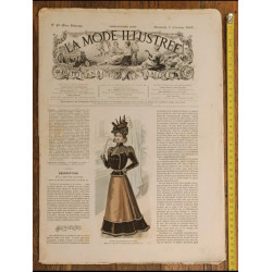 Rare avec Patron Journal la mode Illustrée supplément 5 décembre 1897 N°49 Vintage