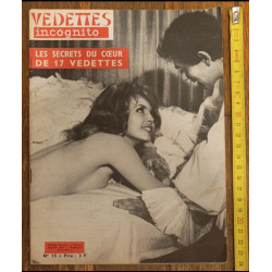 Rare - Vedettes incognito - Magazine Cinéma - N°15 - Michèle Mercier - Mireille Darc - Années 60 Vintage