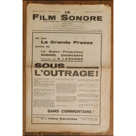 Rare - Ancien Journal - Le film sonore - N°17 - 1930 - Vintage