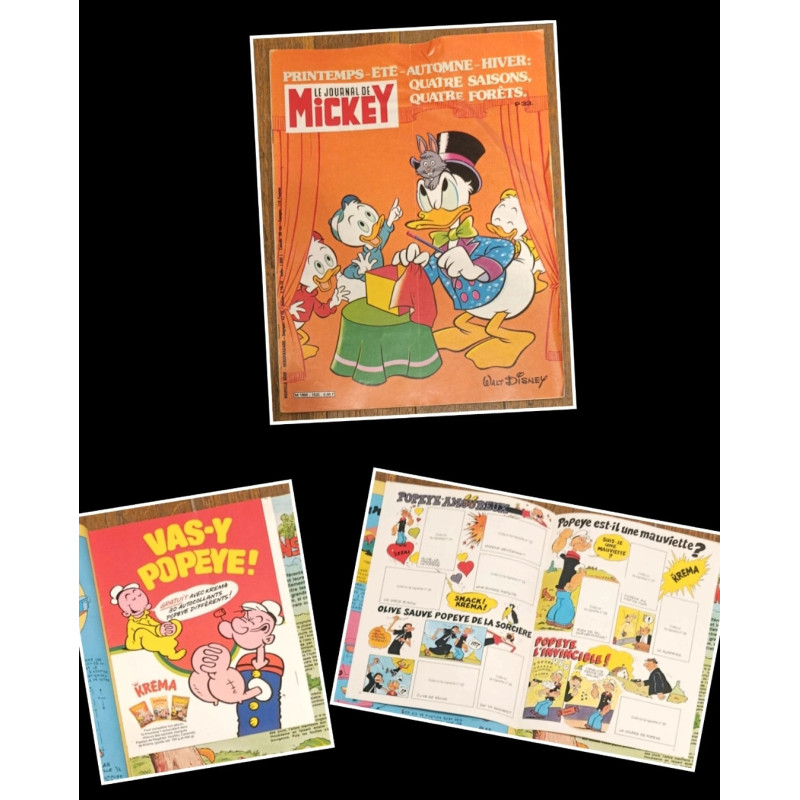 Journal de Mickey N°1532 avec mini album Krema Popeye 1981 Vintage