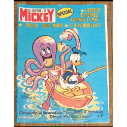 Journal de Mickey N°1466 avec cadeau Dossier La Mer Poster + vignettes 1980 Vintage