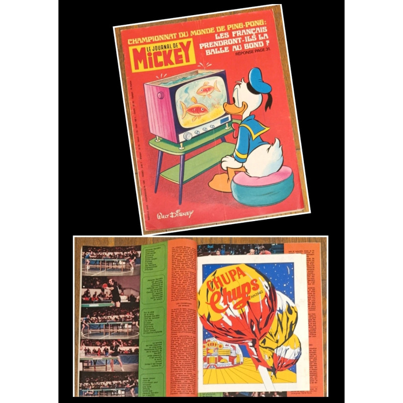 Journal de Mickey N°1400 avec cadeau Poster Chupa Chups 1979 Vintage