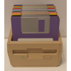 Pack Retro-Gaming : Lecteur & 10 Mini-Disquettes - Imprimé en 3D - Déco design vintage