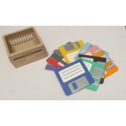 Pack Retro-Gaming : Lecteur & 10 Mini-Disquettes - Imprimé en 3D - Déco design vintage