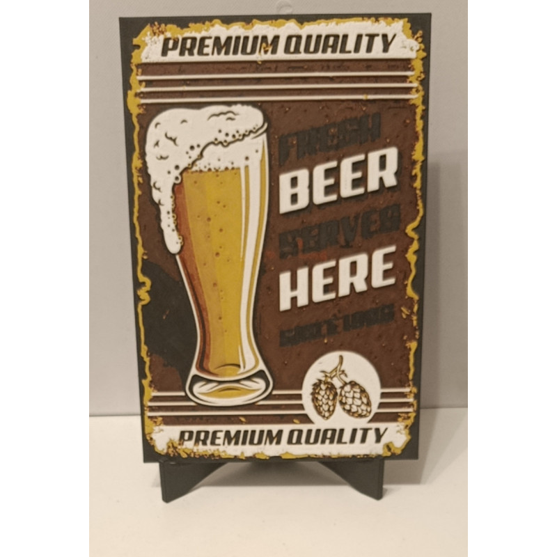 🍺 Plaque décorative Rétro – "BEER HERE" 🍻 imprimée en 3D