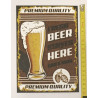 🍺 Plaque décorative Rétro – "BEER HERE" 🍻 imprimée en 3D