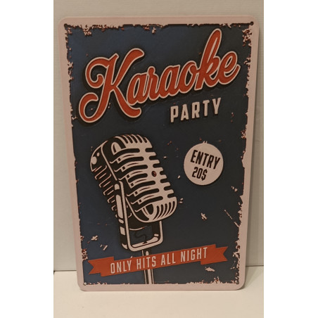 🎤 Plaque Déco "Karaoké Party" – Style Vintage - Imprimée en 3D