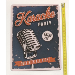 🎤 Plaque Déco "Karaoké Party" – Style Vintage - Imprimée en 3D