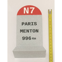 🚗 Borne Kilométrique N7 - Paris-Menton (996 km) - Réplique Vintage - Imprimée en 3D