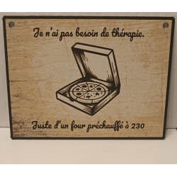 🍕 Plaque Déco Humour - "Thérapie Pizza" - Imprimée en 3D