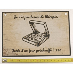 🍕 Plaque Déco Humour - "Thérapie Pizza" - Imprimée en 3D