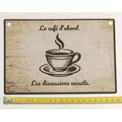 ☕ Plaque Déco "Le café d'abord" – Style Vintage & Humour - Imprimée en 3D