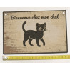 🐾 Plaque Déco "Bienvenue chez mon chat" – Style Vintage - Imprimée en 3D