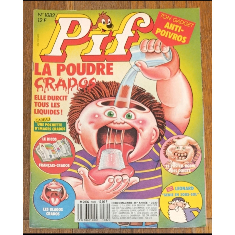 Les Crados - Pif gadget N°1082 - ancien magazine 1989 Vintage
