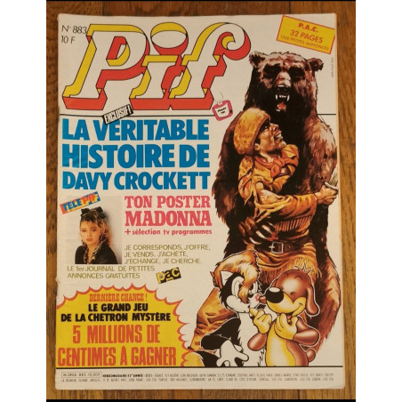 Pif Gadget N°883 1986 vintage