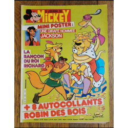 Journal de Mickey N°1695 avec Poster girafe Jackson 1984 vintage