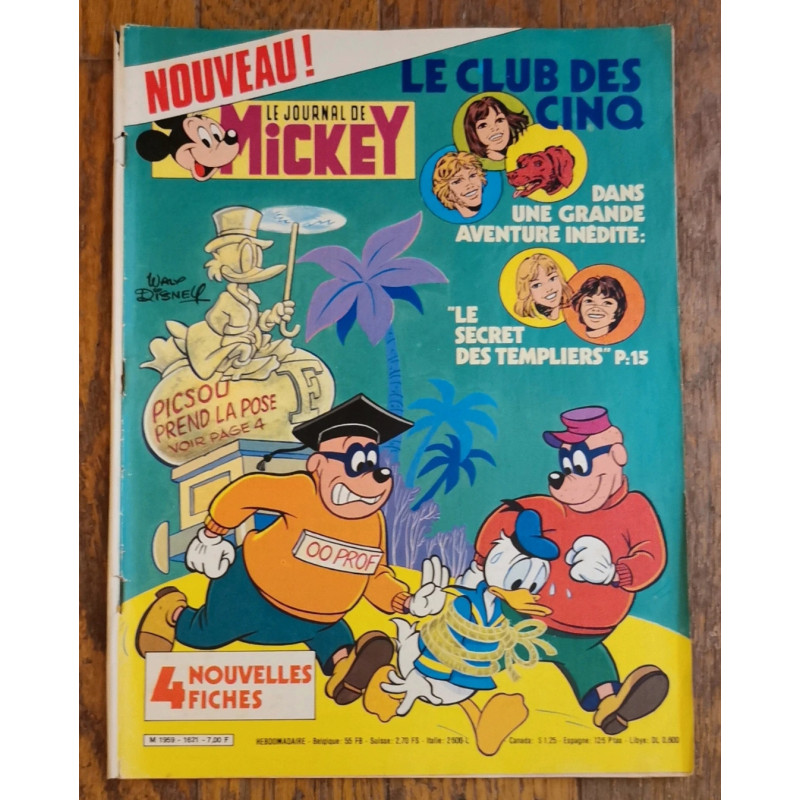 Journal de Mickey N°1621 avec Fiches animaux 1983 vintage
