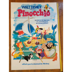 Journal de Mickey N°1604 avec Poster géant Pinocchio 1983 vintage