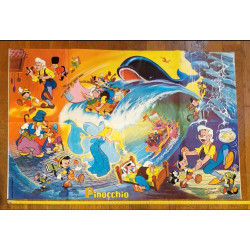 Journal de Mickey N°1604 avec Poster géant Pinocchio 1983 vintage