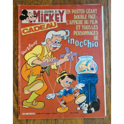 Journal de Mickey N°1604 avec Poster géant Pinocchio 1983 vintage