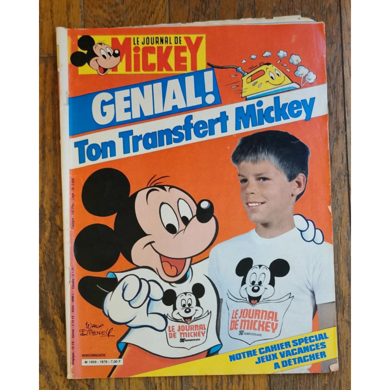 Journal de Mickey N°1676 avec cadeau Transfert Mickey 1984 vintage